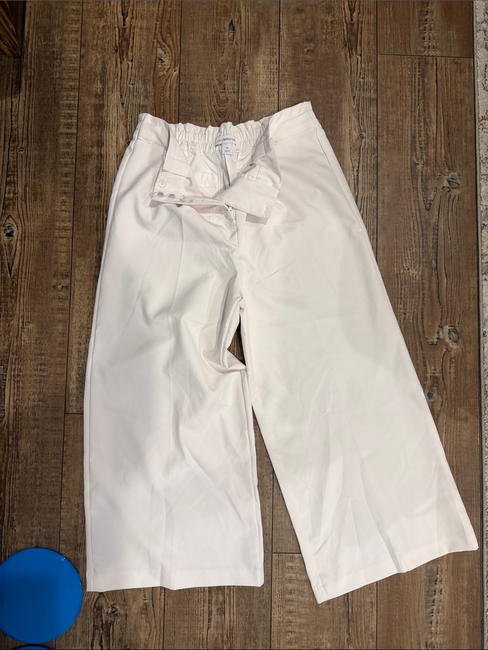 Wide Leg White Cropped Pants